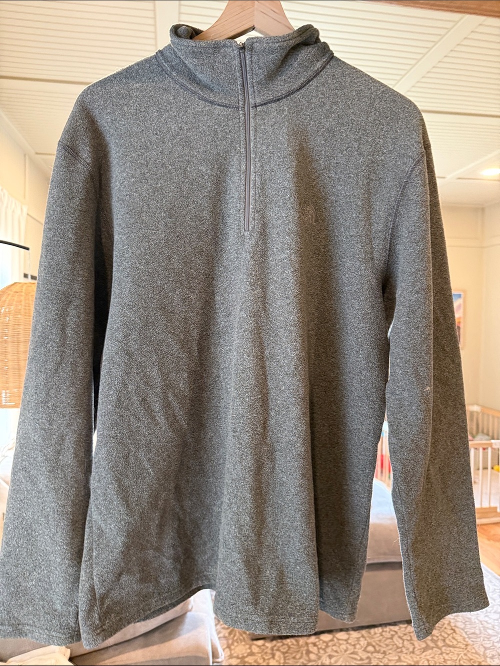 The North Face Men's Gray Zip-Neck Sweater